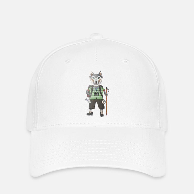 wander like a wolf free and wild - Flexfit Cap - white