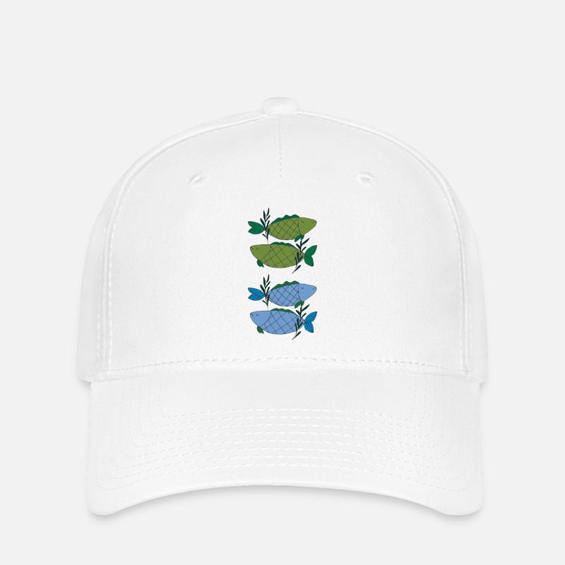 Fish pattern in delicate color gradients - Flexfit Cap - white