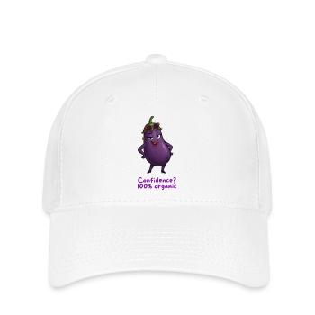 Aubergine - Self-confidence 100% organic motif - Flexfit Cap - white - Front