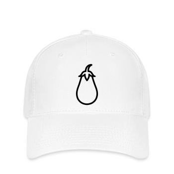 Aubergine - Flexfit Cap - Weiß - Vorne