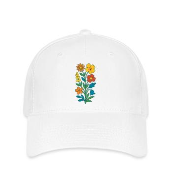 Bouquets colorés Art populaire - Casquette Flexfit - blanc - Devant