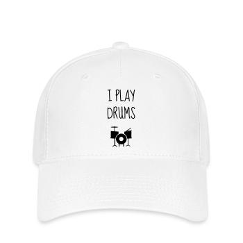 Batterie Batteur Musique Musicien Concert - Casquette Flexfit - blanc - Devant