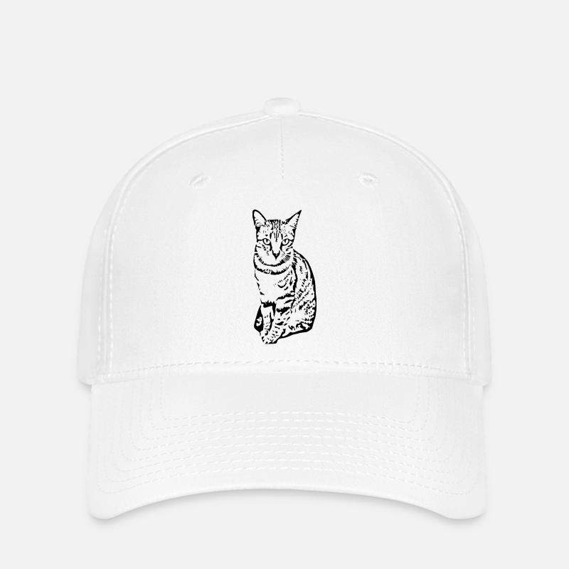 Chat Chaton Tigre Chat Chat Chat Cadeau - Casquette Flexfit - blanc
