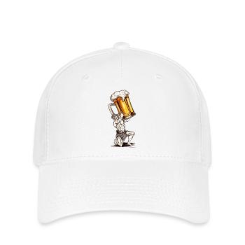 Statue bière - Casquette Flexfit - blanc - Devant