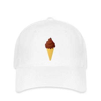 Schoko Eis Kostüme Eiscreme Schokoeis Schokolade - Flexfit Cap - Weiß - Vorne