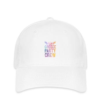 Greece Party Crew Spruch - Flexfit Cap - Weiß - Vorne