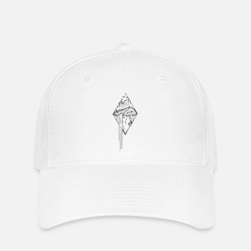 Naturlandschaft mit Fluss und Bergen - Flexfit Cap - Weiß
