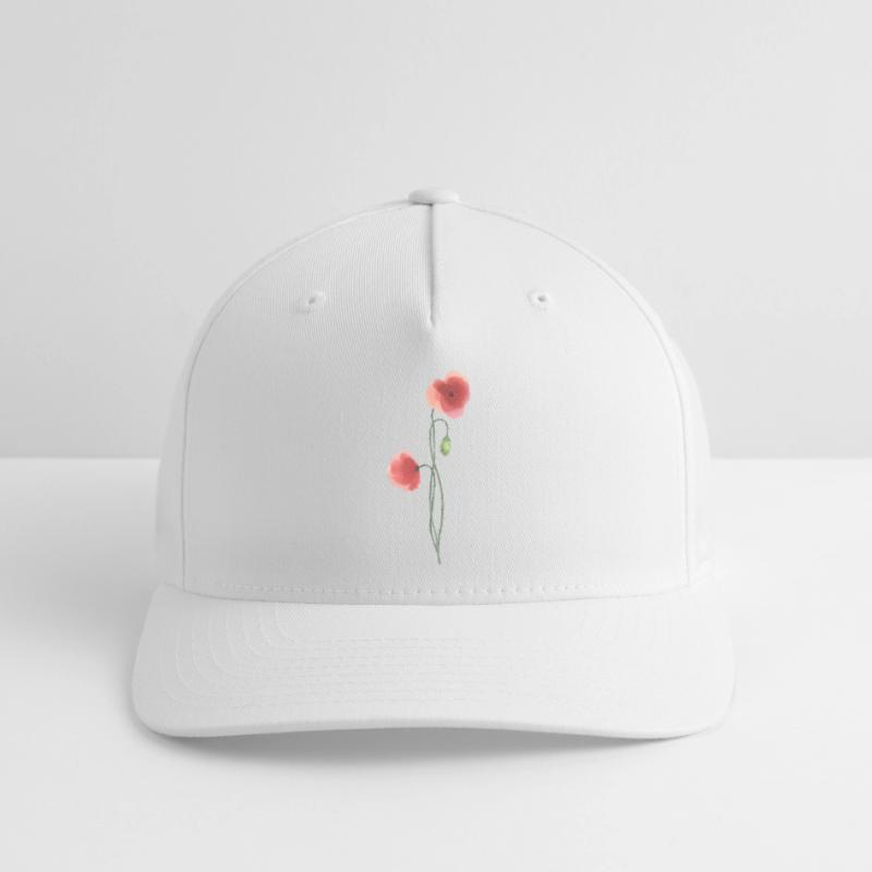 Blume: roter Mohn Flexfit Cap