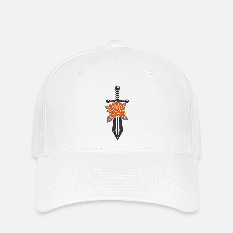 Flower Sword Logo - Flexfit Cap - white
