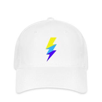 TriColor Neon-Strahl - Flexfit Cap - Weiß - Vorne