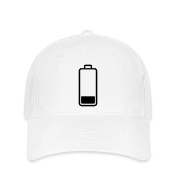 schwache Batterie - Flexfit Cap - Weiß - Vorne