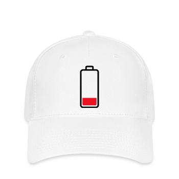 schwache Batterie - Flexfit Cap - Weiß - Vorne