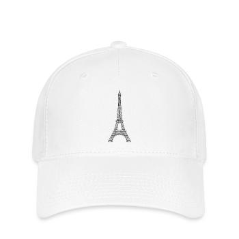 Tour Eiffel - La Dame de fer de Paris - Noir - Casquette Flexfit - blanc - Devant
