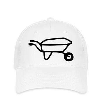 Schubkarre - line - Flexfit Cap - Weiß - Vorne