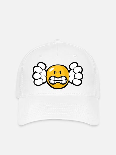 Smiley Anger Unforgiving - Flexfit Cap - Weiß