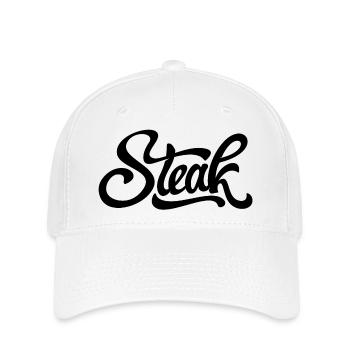 steak, boucher, mangeur de viande - Casquette Flexfit - blanc - Devant