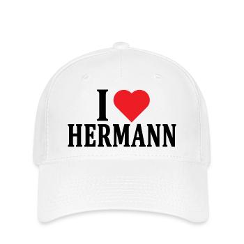 T-Shirt I love Hermann T-Shirt Geschenkidee - Flexfit Cap - Weiß - Vorne