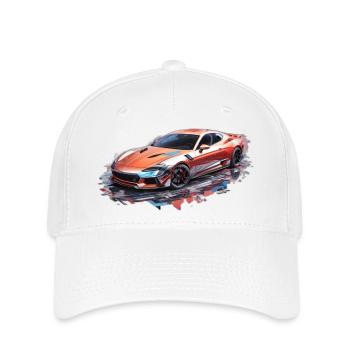 Sportauto mit bunten Farben - Flexfit Cap - Weiß - Vorne