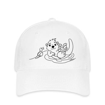 Beste Freunde Otter & Ente. Süß & minimalistisch - Flexfit Cap - Weiß - Vorne