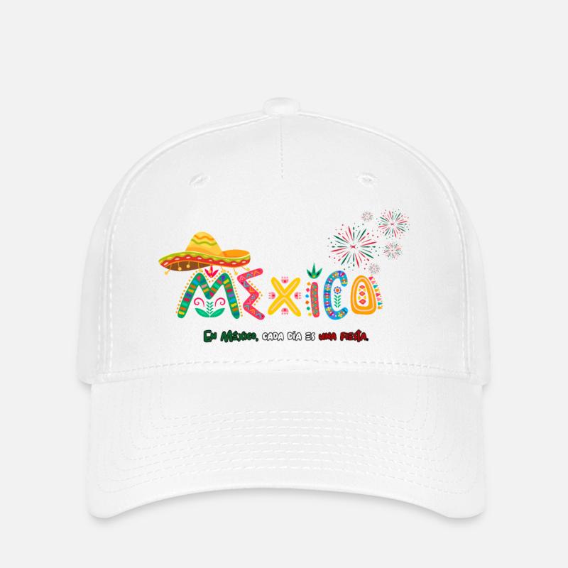 Mexiko-Stadt - Flexfit Cap - Weiß