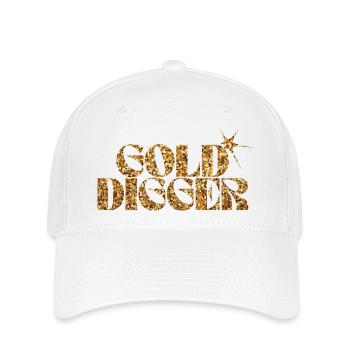 Gold Digger Glitter Text - Flexfit Cap - white - Front