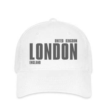 London Strong Block-Schrift - Flexfit Cap - Weiß - Vorne
