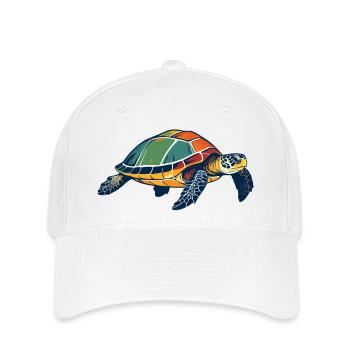 Art pop coloré de tortues de mer - Casquette Flexfit - blanc - Devant