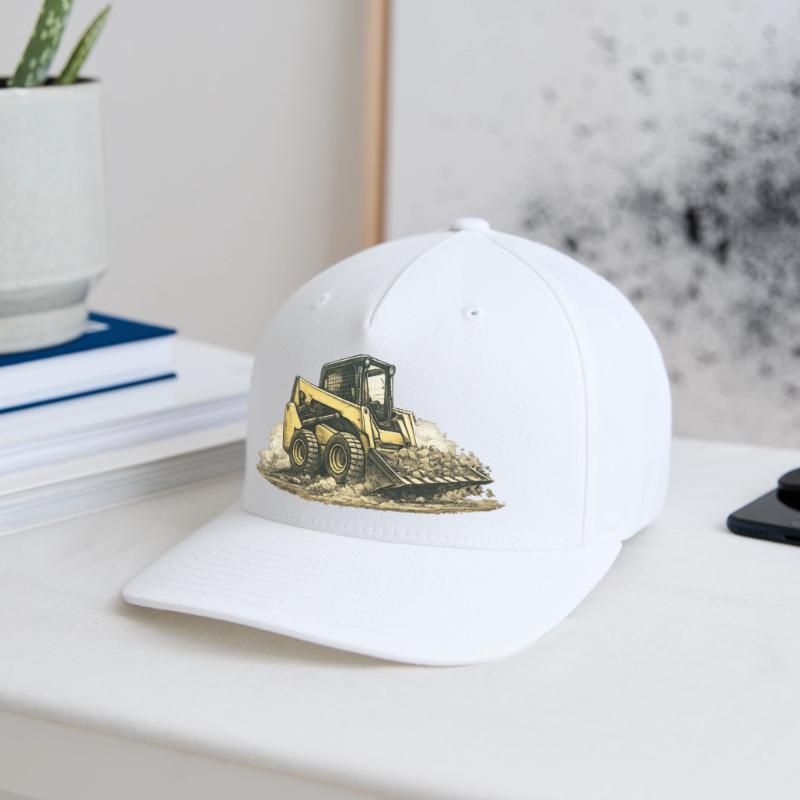Vintage Skid Steer Loader Construction Site Construction Machine Flexfit Cap