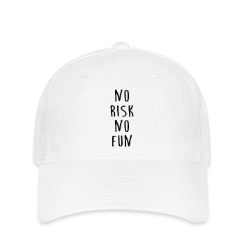 No Risk No Fun - Kein Risiko Kein Spass - Flexfit Cap - white - Front