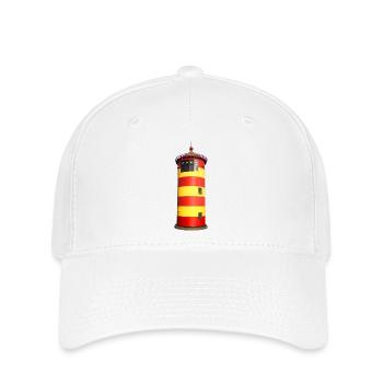 Pilsumer Leuchtturm freigestellt - Flexfit Cap - Weiß - Vorne