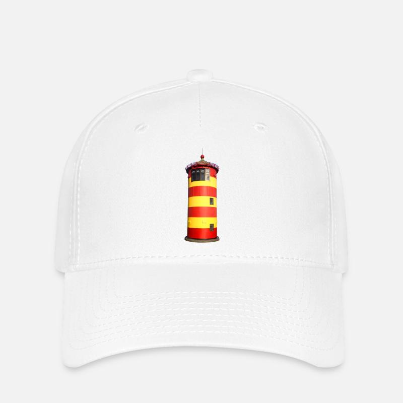 Pilsumer Leuchtturm freigestellt - Flexfit Cap - Weiß