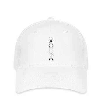 Geometrisches Muster Mond Sonne - Flexfit Cap - Weiß - Vorne