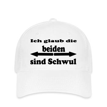 Ich glaub die beiden sind Schwul - Flexfit Cap - Weiß - Vorne