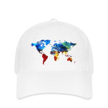 Kontinente in Farbe - Flexfit Cap - Weiß - Vorne