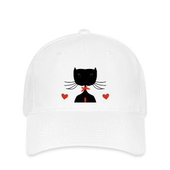 black cat - Flexfit Cap - white - Front