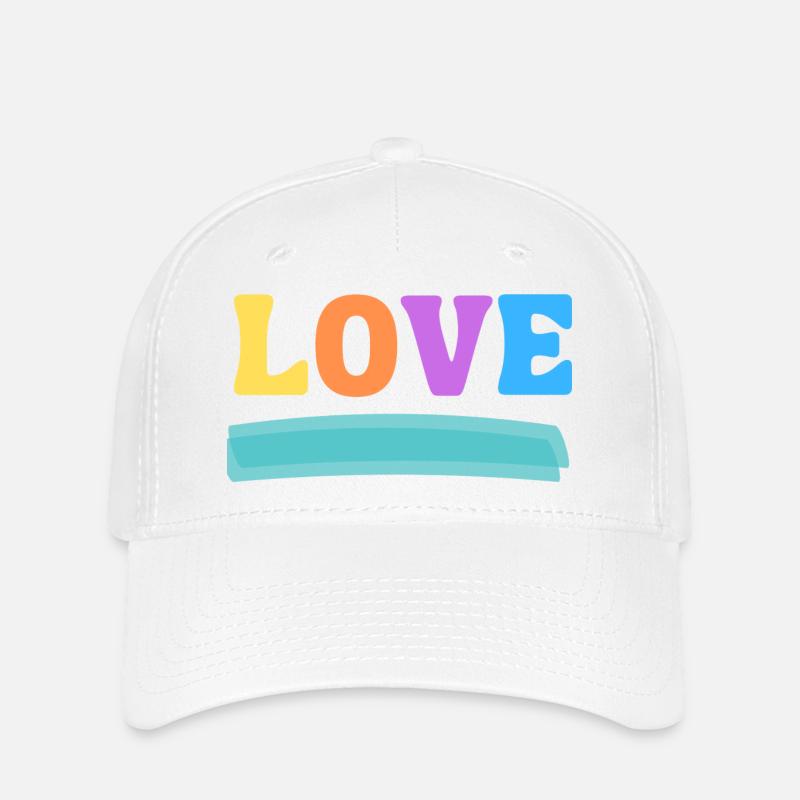 LOVE bunt - Flexfit Cap - Weiß