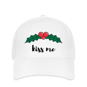 Kiss me - unter dem Mistelzweig - Flexfit Cap - Weiß - Vorne