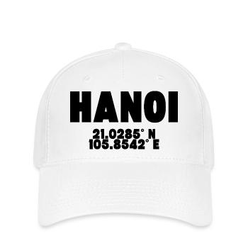 Hanoi - Design mit Koordinaten - Flexfit Cap - Weiß - Vorne