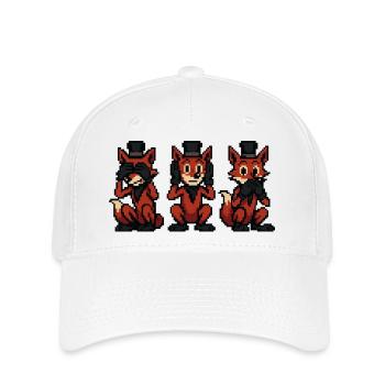 Renard à la manière des 3 singes - Casquette Flexfit - blanc - Devant