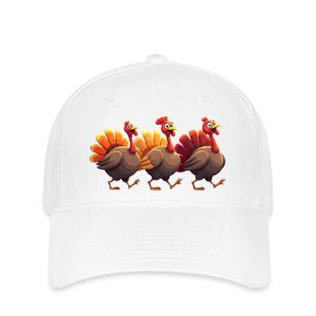 Bébé dinde de Thanksgiving - Casquette Flexfit - blanc - Devant