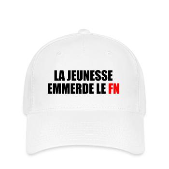 la jeunesse emmerde front national - Casquette Flexfit - blanc - Devant