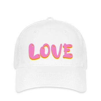 Love Schriftzug - Flexfit Cap - Weiß - Vorne