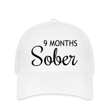 9 Months Sober - Flexfit Cap - white - Front