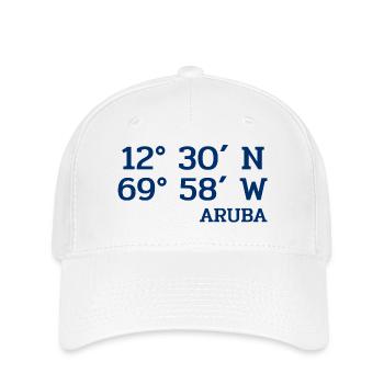 Aruba Coordinaters - Koordinaten - Karibik - Flexfit Cap - Weiß - Vorne