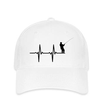 Fisherman Heartbeat Line - Flexfit Cap - white - Front