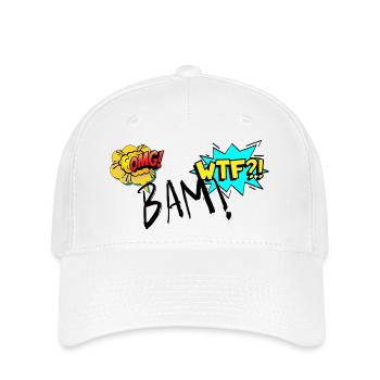 Comic Explosiv OMG WTF Ausrufe - Flexfit Cap - Weiß - Vorne