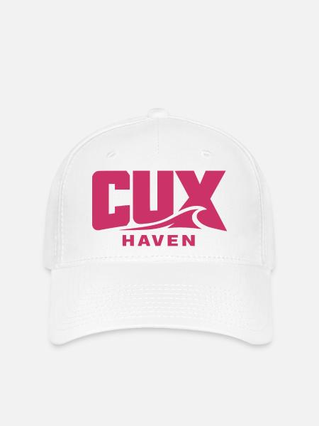 Cuxhaven Wellenlogo Pink - CUX haven - Flexfit Cap - Weiß