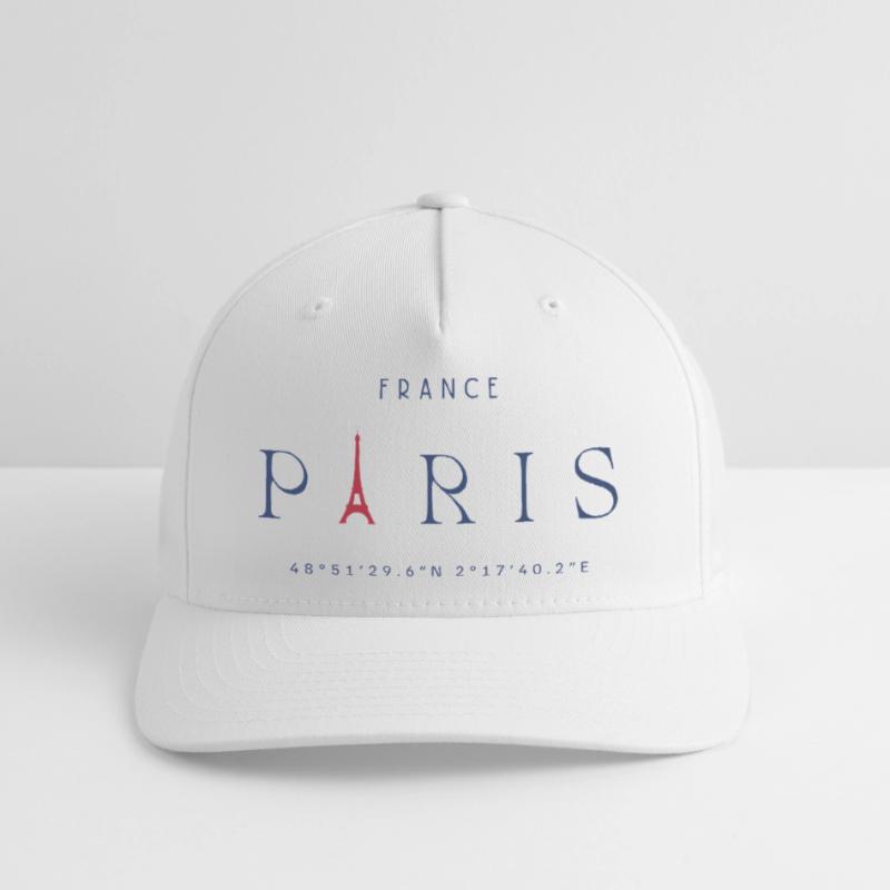 Pariser Blauer Eiffelturm Rot Flexfit Cap