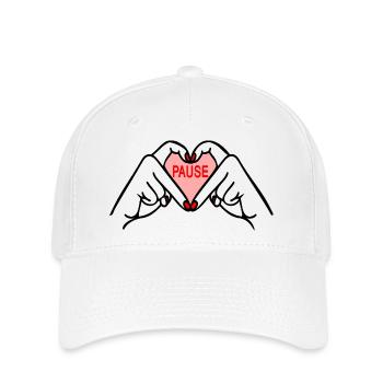 Pause machen - Flexfit Cap - Weiß - Vorne
