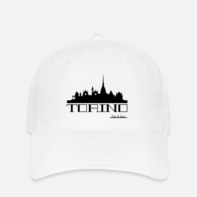 Turiner Skyline-Silhouette - Flexfit Cap - Weiß